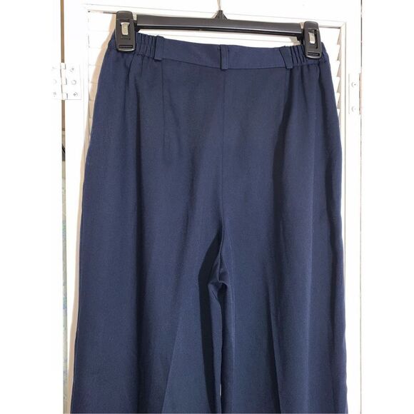 Vintage Navy High Waist Pleated Trousers USA Size 8 - Picture 5 of 9